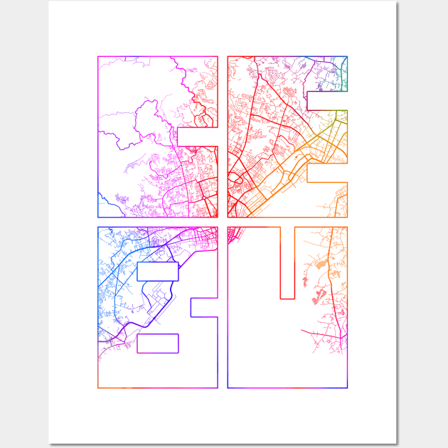 Cebu, Philippines City Map Typography - Colorful Wall Art by deMAP Studio